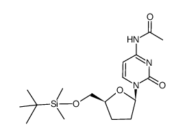 N4-acetyl-5'-O-(tert-butyldimethylsilyl)-2',3'-dideoxycytidine结构式