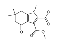 1,6,6-Trimethyl-4-oxo-4,5,6,7-tetrahydro-1H-indole-2,3-dicarboxylic acid dimethyl ester结构式