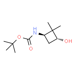 tert-butyl trans-2,2-dimethyl-3-hydroxycyclobutylcarbamate Structure