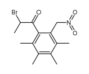 2-(nitromethyl)-3,4,5,6-tetramethyl-1-(α-bromopropionyl)benzene结构式