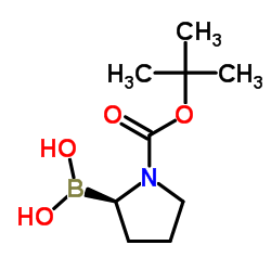 (R)-N-叔丁氧羰基吡咯烷-2-硼酸结构式