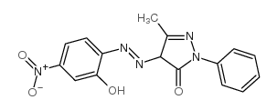 2,4-dihydro-4-[(2-hydroxy-4-nitrophenyl)azo]-5-methyl-2-phenyl-3H-pyrazol-3-one结构式