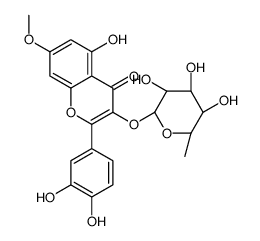 2-(3,4-dihydroxyphenyl)-5-hydroxy-7-methoxy-3-[(2S,3R,4R,5R,6S)-3,4,5-trihydroxy-6-methyloxan-2-yl]oxychromen-4-one Structure