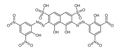 4,5-Dihydroxy-3,6-bis[(2-hydroxy-3,5-dinitrophenyl)azo]-2,7-naphthalenedisulfonic acid Structure