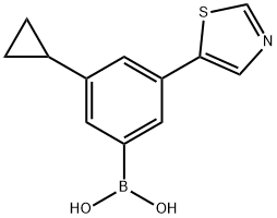 3-Cyclopropyl-5-(thiazol-5-yl)phenylboronic acid结构式