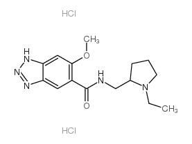 (-)-N-[(1-ethylpyrrolidin-2-yl)methyl]-6-methoxy-1H-benzotriazole-5-carboxamide dihydrochloride结构式