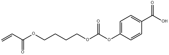 4-({[4-(acryloyloxy)butoxy]carbonyl}oxy)benzoic acid structure