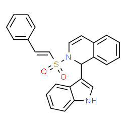 1-(1H-indol-3-yl)-2-[(2-phenylvinyl)sulfonyl]-1,2-dihydroisoquinoline结构式