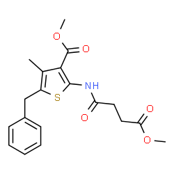 methyl 5-benzyl-2-[(4-methoxy-4-oxobutanoyl)amino]-4-methylthiophene-3-carboxylate结构式