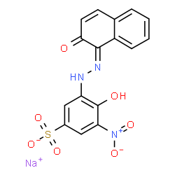 sodium 4-hydroxy-3-[(2-hydroxy-1-naphthyl)azo]-5-nitrobenzenesulphonate结构式