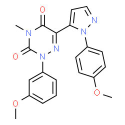 2-(3-Methoxyphenyl)-6-[1-(4-methoxyphenyl)-1H-pyrazol-5-yl]-4-methyl-1,2,4-triazine-3,5(2H,4H)-dione picture