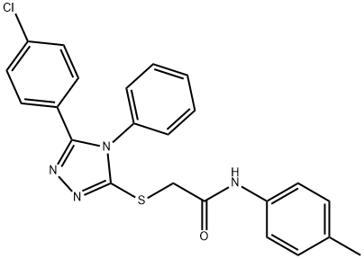 2-[[5-(4-chlorophenyl)-4-phenyl-1,2,4-triazol-3-yl]sulfanyl]-N-(4-methylphenyl)acetamide structure