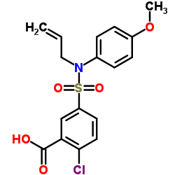 5-[Allyl(4-methoxyphenyl)sulfamoyl]-2-chlorobenzoic acid结构式