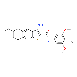 3-amino-6-ethyl-N-(3,4,5-trimethoxyphenyl)-5,6,7,8-tetrahydrothieno[2,3-b]quinoline-2-carboxamide Structure
