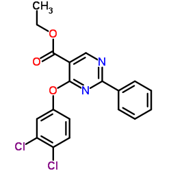 Ethyl 4-(3,4-dichlorophenoxy)-2-phenyl-5-pyrimidinecarboxylate结构式