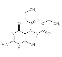 1,2-Hydrazinedicarboxylicacid, 1-(2,4-diamino-1,6-dihydro-6-oxo-5-pyrimidinyl)-, 1,2-diethyl ester Structure