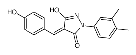 (4Z)-1-(3,4-dimethylphenyl)-4-[(4-hydroxyphenyl)methylidene]pyrazolidine-3,5-dione结构式