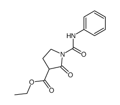 2-oxo-1-phenylcarbamoyl-pyrrolidine-3-carboxylic acid ethyl ester Structure