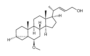 (22E)-6β-Methoxy-3α,5-cyclo-5α-chol-22-en-24-ol结构式