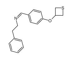 N-(2-phenylethyl)-1-[4-(thietan-3-yloxy)phenyl]methanimine结构式