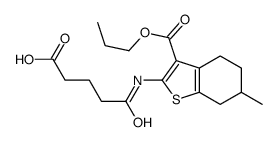 5-[(6-methyl-3-propoxycarbonyl-4,5,6,7-tetrahydro-1-benzothiophen-2-yl)amino]-5-oxopentanoic acid结构式