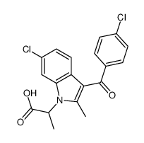 3-(p-Chlorobenzoyl)-6-chloro-α,2-dimethyl-1H-indole-1-acetic acid Structure