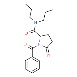 ()-1-benzoyl-5-oxo-N,N-dipropylpyrrolidine-2-carboxamide structure