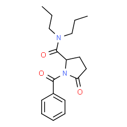 ()-1-benzoyl-5-oxo-N,N-dipropylpyrrolidine-2-carboxamide结构式