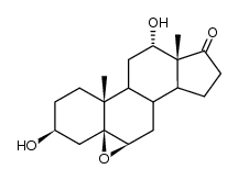 5β,6β-Epoxy-3β,12α-dihydroxyandrost-5-en-17-on结构式