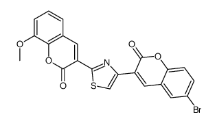 3-[4-(6-bromo-2-oxochromen-3-yl)-1,3-thiazol-2-yl]-8-methoxychromen-2-one Structure