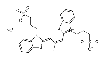 hydrogen-2-[2-methyl-3-[3-(3-sulphonatopropyl)-3H-benzothiazol-2-ylidene]prop-1-enyl]-3-(3-sulphonatopropyl)benzothiazolium, sodium salt picture