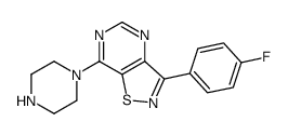 Isothiazolo[4,5-d]pyrimidine, 3-(4-fluorophenyl)-7-(1-piperazinyl)- (9CI) structure