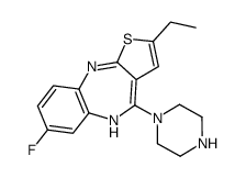 2-ethyl-7-fluoro-4-piperazin-1-yl-5H-thieno[3,2-c][1,5]benzodiazepine结构式