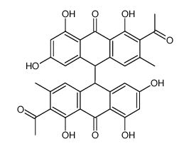 3,3'-Diacetyl-4,5,7,4',5',7'-hexahydroxy-2,2'-dimethyl-9H,9'H-[9,9']bianthracenyl-10,10'-dione Structure