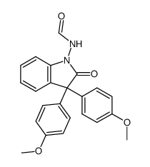 1-formylamino-3,3-bis-(4-methoxy-phenyl)-1,3-dihydro-indol-2-one结构式