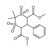 2,2-dimethyl-1,1,3,3-tetraoxo-5-phenyl-1λ6,3λ6-[1,3]dithiane-4,6-dicarboxylic acid dimethyl ester Structure