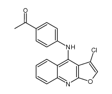 1-(4-(3-chlorofuro[2,3-b]quinolin-4-ylamino)phenyl)ethanone结构式