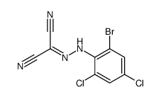 2-[(2-bromo-4,6-dichlorophenyl)hydrazinylidene]propanedinitrile Structure