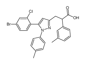 3-[5-(4-Bromo-2-chloro-phenyl)-1-p-tolyl-1H-pyrazol-3-yl]-2-m-tolyl-propionic acid Structure