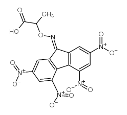 2-(2,4,5,7-Tetranitro-9-fluorenylideneaminooxy)propionic acid结构式