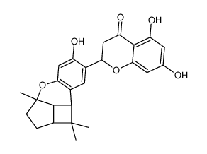 2-(1a,2,3,3a,8b,8c-Hexahydro-6-hydroxy-1,1,3a-trimethyl-4-oxa-1H-benzo[f]cyclobut[cd]inden-7-yl)-2,3-dihydro-5,7-dihydroxy-4H-1-benzopyran-4-one结构式