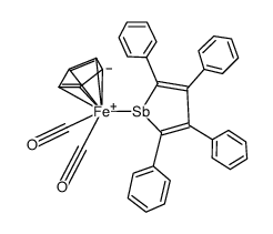 dicarbonyl(η-cyclopentadienyl)(2,3,4,5-tetraphenylstibolyl)iron结构式
