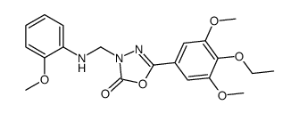 5-(4-ethoxy-3,5-dimethoxyphenyl)-3-[(2-methoxyanilino)methyl]-1,3,4-oxadiazol-2-one Structure