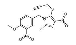 2-[3-[(4-methoxy-3-nitrophenyl)methyl]-2-methyl-5-nitroimidazol-4-yl]sulfanylacetonitrile结构式