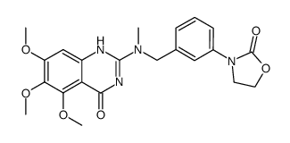 5,6,7-trimethoxy-2-{methyl-[3-(2-oxo-oxazolidin-3-yl)-benzyl]-amino}-1H-quinazolin-4-one结构式
