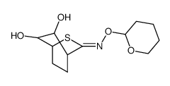 5,6-Dihydroxy-2-thiabicyclo[2.2.2]octan-3-one O-(2-tetrahydropyranyl)oxime结构式