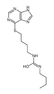 1-butyl-3-[4-(7H-purin-6-ylsulfanyl)butyl]urea结构式