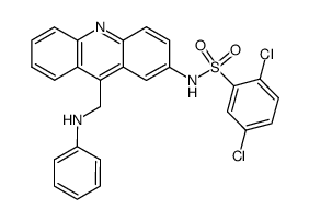 2,5-Dichloro-N-(9-phenylaminomethyl-acridin-2-yl)-benzenesulfonamide结构式