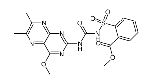 N-(4-methoxy-6,7-dimethylpteridin-2yl)-N'-(2-carbomethoxyphenylsulfonyl)-urea结构式