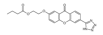 2-(2-Butyryloxyethoxy)-6-(5-tetrazolyl)xanthone结构式
